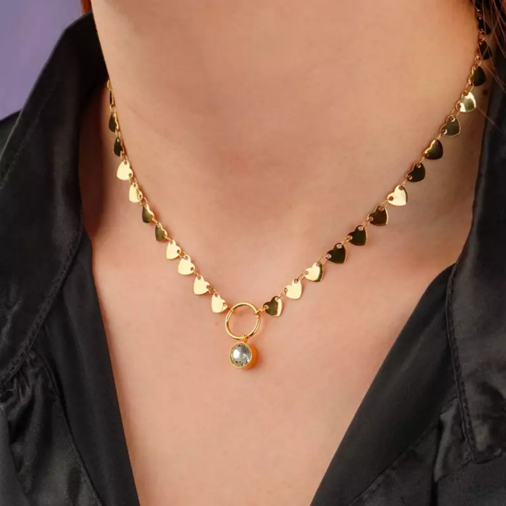 Set Chocker Crystal Hearts y aretes Justandrale