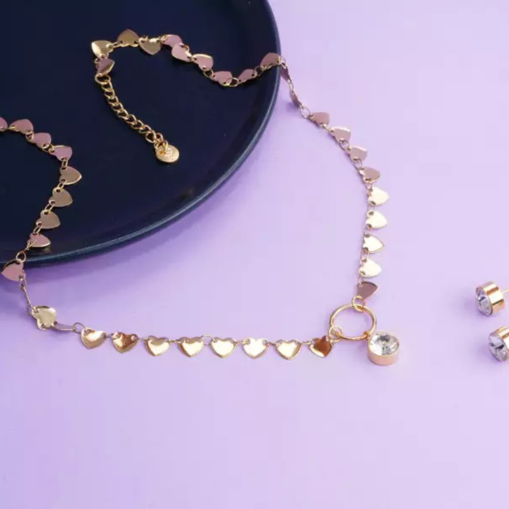 Set Chocker Crystal Hearts y aretes Justandrale
